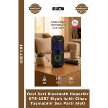 Grey Cat Özel Seri Bluetooth Hoparlör GTS-1557 Siyah Işıklı Cihaz Taşınabilir Ses Parti Aleti