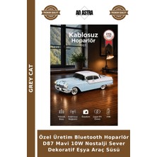 Grey Cat Özel Üretim Bluetooth Hoparlör D87 Mavi 10W Nostalji Sever Dekoratif Eşya Araç Süsü