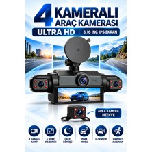 Bagajon 4 Kameralı Ultra Hd Araç Kamerası 3.16 Inç Ekran Gece Görüşü G-Sensör Hareket Algılama Park Modu