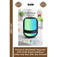 Grey Cat Premium Bluetooth Hoparlör GTS-2149 Siyah Kablosuz Cihaz Cep Boy Alet Ses Sistemi