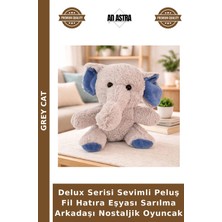 Grey Cat Delux Serisi Sevimli Peluş Fil Hatıra Eşyası Sarılma Arkadaşı Nostaljik Oyuncak