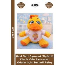 Grey Cat Özel Seri Oyuncak Tişörtlü Civciv Oda Aksesuarı Odalar Için Sevimli Peluş