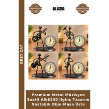 Grey Cat Premium Metal Müzisyen Saatli ALK6230 Ilginç Tasarım Nostaljik Obje Masa Üstü
