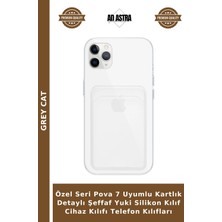 Grey Cat Özel Seri Pova 7 Uyumlu Kartlık Detaylı Şeffaf Yuki Silikon Kılıf Cihaz Kılıfı Telefon Kılıfları