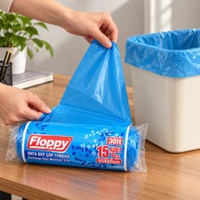 Floppy Orta Boy 55 x 60 cm 30 L Çöp Torbası, 15 Adet Rulo Çöp Poşeti
