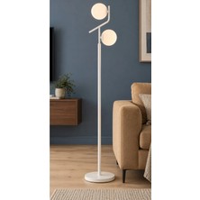 Browia Lighting Salen 2’li Küre Başlıklı Modern Beyaz Lambader
