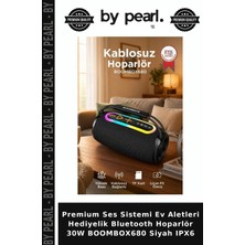 By Pearl Premium Ses Sistemi Ev Aletleri Hediyelik Bluetooth Hoparlör 30W BOOMBOX680 Siyah Ipx6