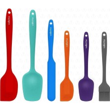 Die Grup Tr Drongo Isıya Dayanıklı Yanmaz Yapışmaz Silikon Spatula Seti 6 Parça Karışık Renkli