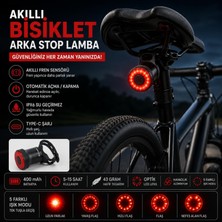 Die Grup Tr Akıllı Bisiklet Kuyruk Lambası Fren Sensörlü Type-C Şarjlı Ipx6 Su Geçirmez LED Arka Stop Işığı