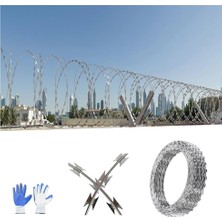 Die Grup Tr Galvanizli Çelikten Dikenli Tel, Dikenli Tel Şerit Çit, Çift Spiral Tel Makara, Çevre Koruması Için 40 M Sağlam Güvenlik Çözümü