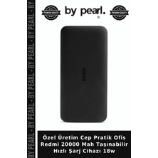 By Pearl Özel Üretim Cep Pratik Ofis Redmi 20000 Mah Taşınabilir Hızlı Şarj Cihazı 18W