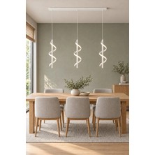 Browia Lighting Saral 3’lü Spiral Tasarımlı Modern Salon & Mutfak 3 Renk LED Sarkıt Avize