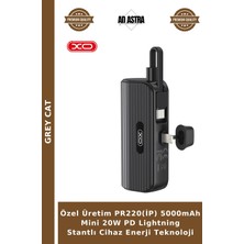 Grey Cat Özel Üretim PR220(İP) 5000MAH Mini 20W Pd Lightning Stantlı Cihaz Enerji Teknoloji