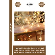 Grey Cat Hediyelik Lamba Pencere Süsü Işıklı Dekor Yıldız 5m 28 LED Gün Işığı Yıldız BOYUTU35CM MZ1616