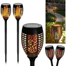 Ersert Ers 6 Adet Bahçe Lambası Alev Efektli Solar LED Güneş Enerjili Aydınlatma 50 cm