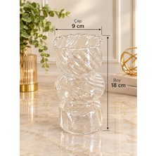 Nc Design Concept Şeffaf Cam Vazo Dekoratif Sunumluk Kahve Yanı Sunumluk Ev Dekorasyon Hediyesi Öğretmenler Günü Yılbaşı Ev Hediyesi Otel Restoran Masa Dekoru 18 cm