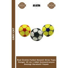 Grey Cat Özel Üretim Futbol Desenli Stres Topu Sünger 10 cm 1 Adet Konsantrasyon Desteği Hareketli Yaşam