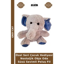 Grey Cat Özel Seri Çocuk Hediyesi Nostaljik Obje Oda Süsü Sevimli Peluş Fil