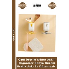 Grey Cat Özel Üretim Döner Askılı Organizer Banyo Düzeni Pratik Askı Ev Düzenleyici