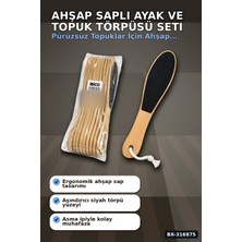 Hace Bazaar Ayak ve Topuk Törpüsü Ahşap Saplı Pedikür Bakım Aleti - 12 Adet Set BX-316875