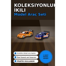 Hace Bazaar Die-Cast Metal 1:32 13 cm 2001 Nissan Silvia S15 ve Toyota Supra Araba Seti BX-313394