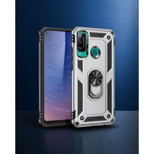 Huawei P40 Lite E Kılıf Sofya Yüzüklü Silikon - Gümüş