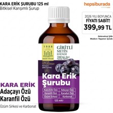 Kara Erik Şurubu 125 ml - Bitkisel Karışımlı Adaçayı & Karanfil Özlü Şurup Giritli Metin Efendi