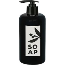 Ersert Ers- Sıvı Sabunluk Yuvarlak Plastik Pompalı 500 ml - Siyah