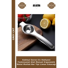 Grey Cat Kokteyl Gereci Ev Hediyesi Fonksiyonel Alet Manuel Ergonomik Metal Mutfak Bar Tipi Limon Sıkacağı