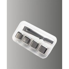 Hace Bazaar Paslanmaz Çelikten Üretilmiş Metal Buz Küpü Seti ve Buz Klipsi