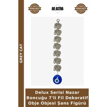 Grey Cat Delux Serisi Nazar Boncuğu 7'li Fil Dekoratif Obje Objesi Şans Figürü