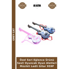 Grey Cat Özel Seri Eğlence Ürünü Sesli Oyuncak Oyun Aletleri Müzikli Ledli Gitar 959P