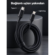 Hace Bazaar Hızlı Şarj ve Veri Aktarımı Için LED Göstergeli Örgülü Kablo
