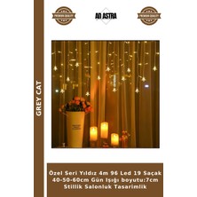 Grey Cat Özel Seri Yıldız 4m 96 LED 19 Saçak 40-50-60CM Gün Işığı Boyutu:7cm Stillik Salonluk Tasarimlik