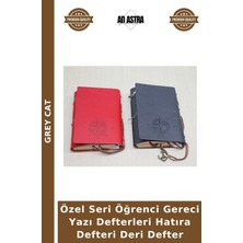 Grey Cat Özel Seri Öğrenci Gereci Yazı Defterleri Hatıra Defteri Deri Defter