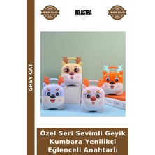 Grey Cat Özel Seri Sevimli Geyik Kumbara Yenilikçi Eğlenceli Anahtarlı