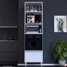modilayn Oslo 60 cm Fırın ve Mikrodalga Dolabı Çekmeceli Kapaklı Çok Amaçlı Mutfak Dolabı