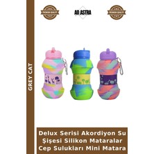 Grey Cat Delux Serisi Akordiyon Su Şişesi Silikon Mataralar Cep Sulukları Mini Matara