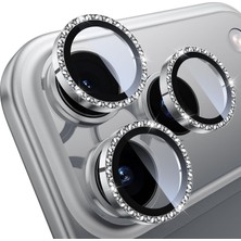 Happy Trend iPhone 17 Pro/iphone 17 Pro Max Kamera Lens Koruyucu - [orijinal Çekimi Koruyun] Kırılmaz Ultra Hd 9h Temperli Cam Ekran Metal Halka Kapak, Flaş Elmas Gümüş