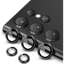 Happy Trend Galaxy S23 Ultra Ile Uyumlu Cmcov Kamera Lens Koruyucu Kolay Tak Çıkar Ergonomik Ince Tasarım Kırılma ve Çizilme Önleyici Siyah