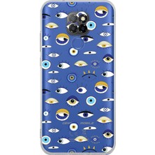 Happy Trend General Mobile Gm 20 ile Uyumlu Nazar Boncuğu 2 Kamera Korumalı Şeffaf Silikon Kılıf