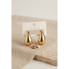 ForWhat Zarif Kulaklar Için 30MM Golden Pirinç Damla Stil Kadın Küpe