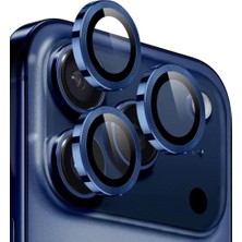 Happy Trend Iphone 17 Pro / 17 Pro Max Ile Uyumlu Kolay Kurulum Aparatlı Gerçek Safir Çizilmeye ve Darbelere Dayanıklı Şık Kamera Lens Koruyucu Cam Mavi Cs-1