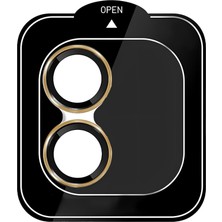 Happy Trend iPhone 11/ iPhone 12 Ile Uyumlu Orjinal Safir Kamera Koruyucu Kolay Kurulum Aparatlı 9h Sertliğinde Safir Kamera Koruyucu (Gold)