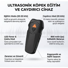 ForWhat Büro Ev Ofis Evcil Köpek Hayvanı Için Şarjlı 10MT LED Fenerli Ultrasonik Havlama Önler Eğitim Cihazı