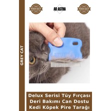 Grey Cat Delux Serisi Tüy Fırçası Deri Bakımı Can Dostu Kedi Köpek Pire Tarağı