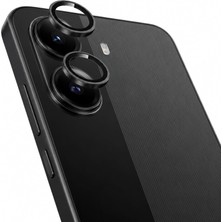 Happy Trend Poco X6 Pro Ile Uyumlu Kamera Lens Koruyucu Alüminyum Alaşım Çerçeveli Telefon Lensi Temperli Cam Koruma (Siyah)