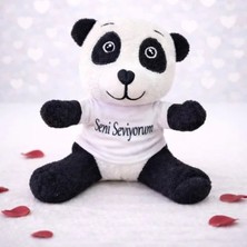 TCX Sevimli Peluş Panda 25 cm Tişörtlü Hediye
