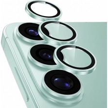 Happy Trend Samsung S25 Ile Uyumlu Kamera Lens Koruyucu Alüminyum Alaşım Çerçeveli Telefon Lensi Temperli Cam Koruma (Mint Yeşili)