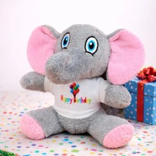 TCX Şık Tişörtlü Peluş Fil 25 cm Hediye Seçeneği